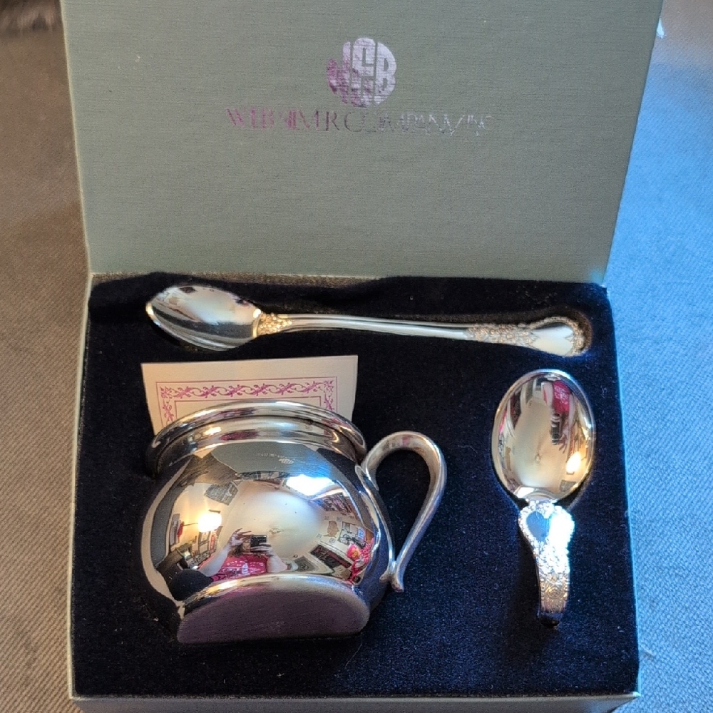 Vintage Web Silver Company Inc. 3-Piece Pewter Baby Set
